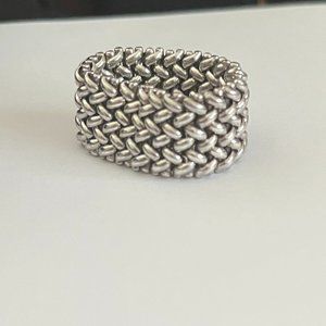 Italian Silver Wide Eternity Band, Flexible, Sterling Silver